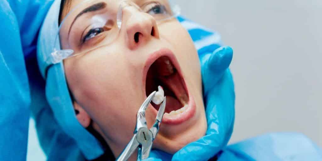 A patient receiving dental treatment