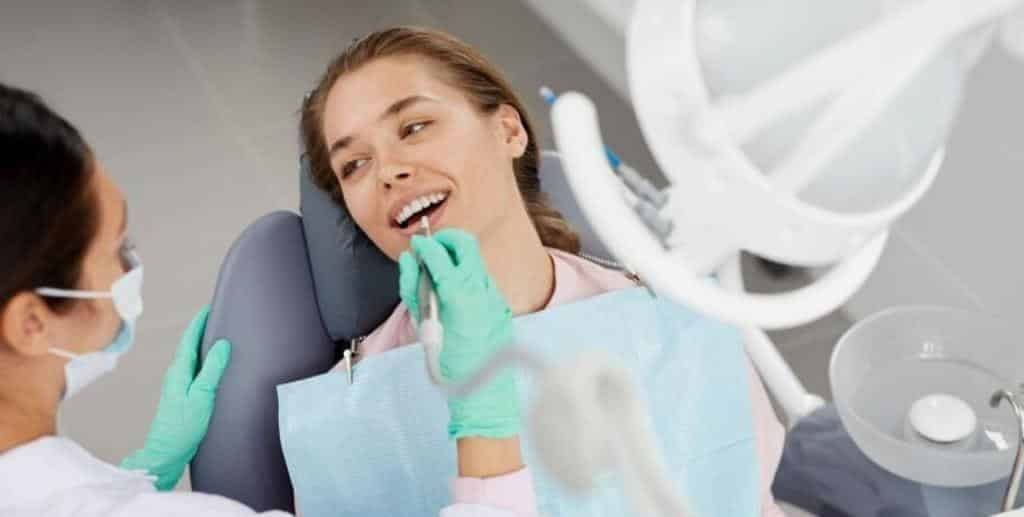 Patient having dental treatment