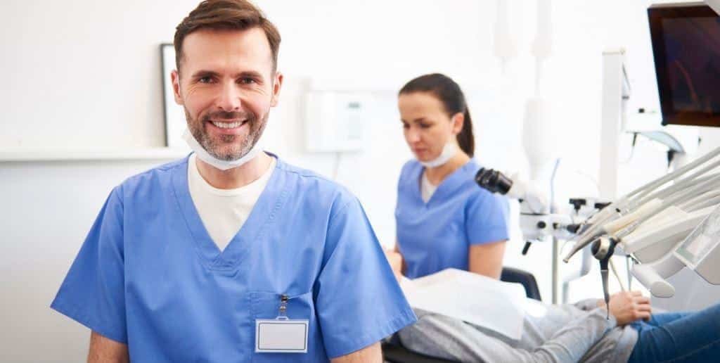 Dental team in a treatment room