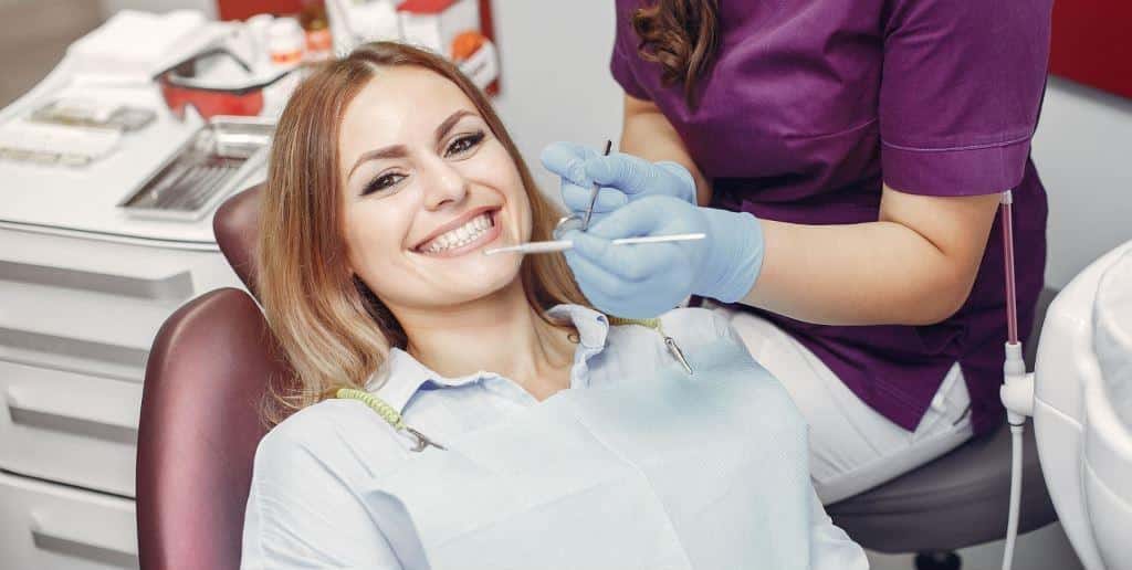 Patient having a dental examination