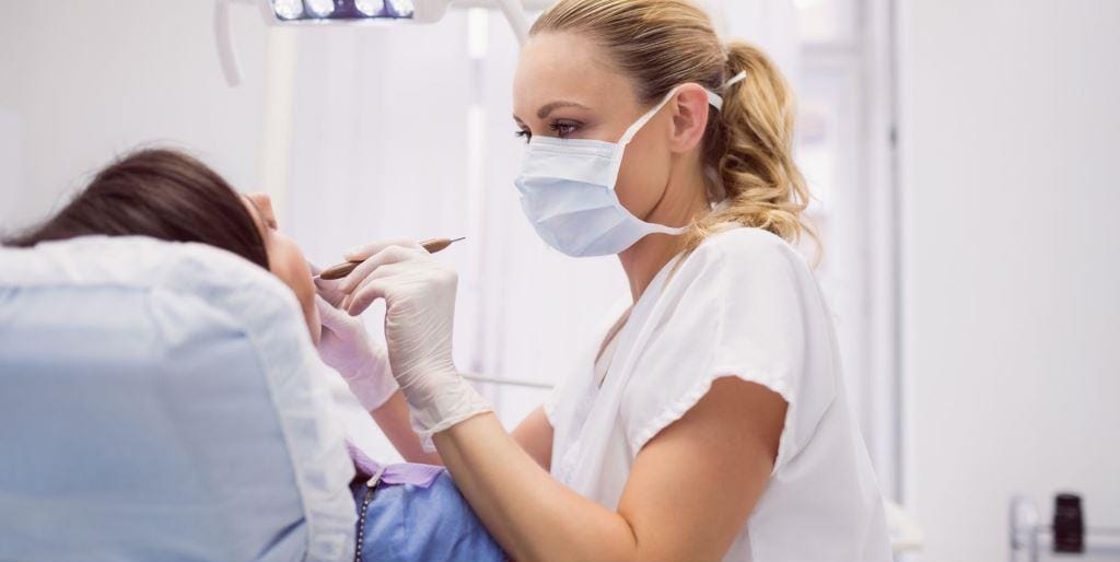 A patient receiving dental treatment