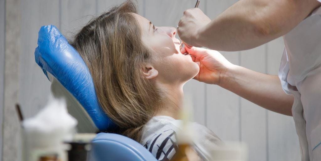A patient having a dental examination