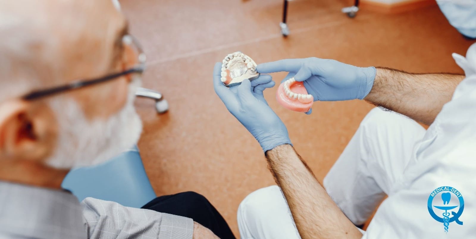 Dental models being shown to a patient