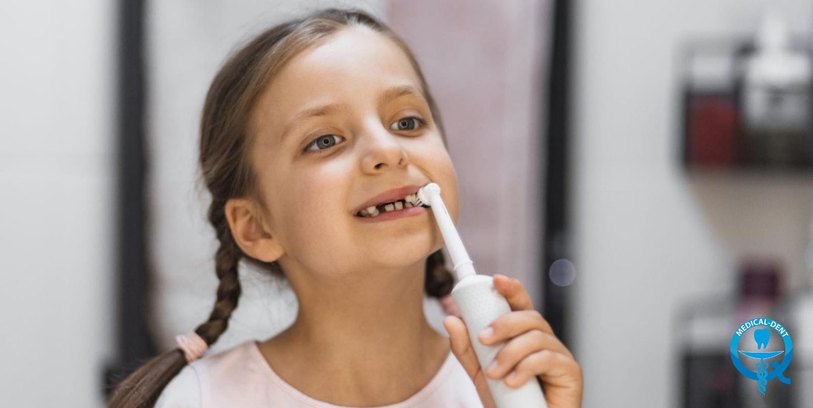 Child using an electric toothbrush